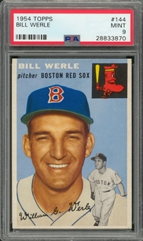 1954 Topps #144 Bill Werle – PSA MINT 9